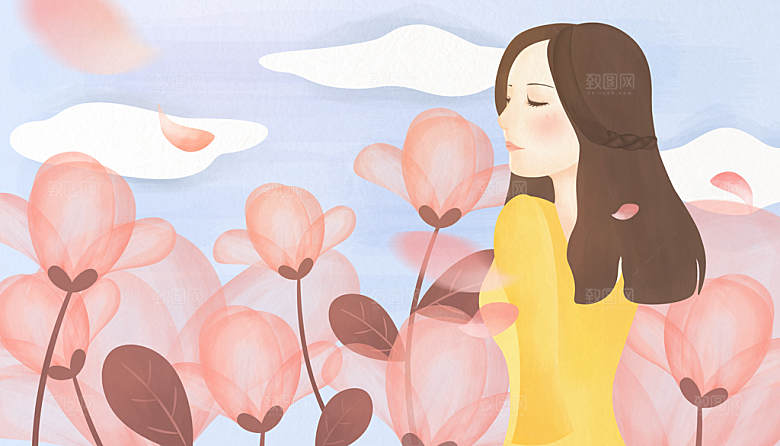 小清新手绘卡通母亲节宣传海报