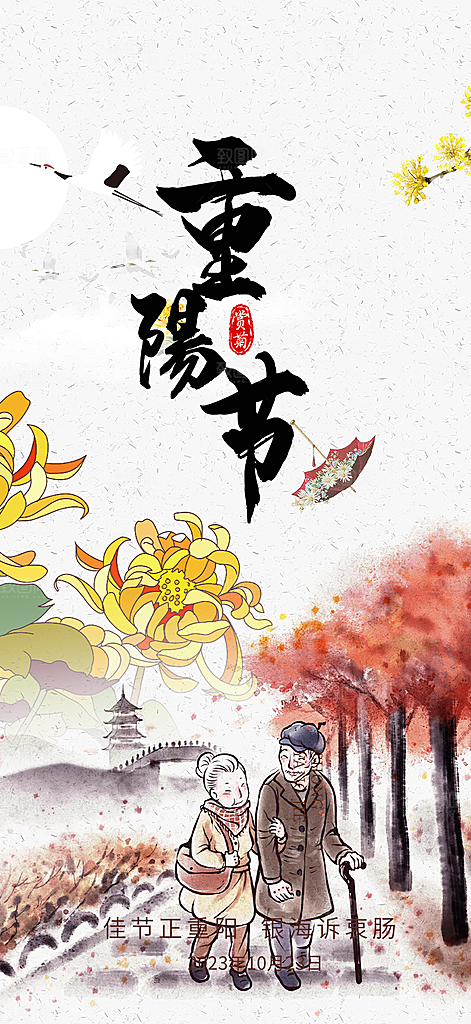 重阳节敬老爱老宣传活动海报