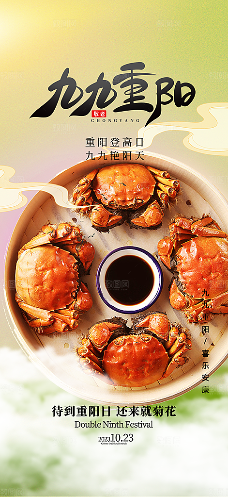 重阳节敬老爱老宣传活动海报