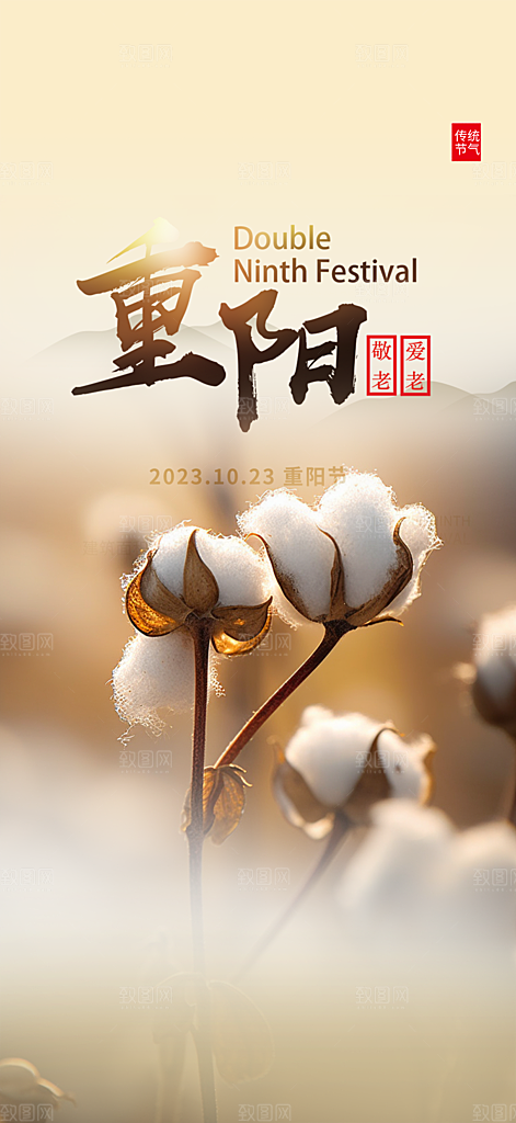 重阳节敬老爱老宣传活动海报