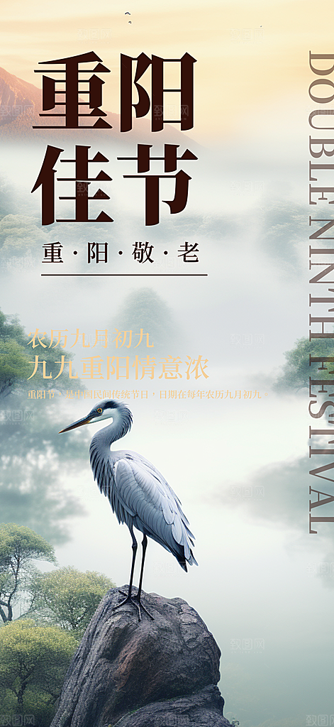 重阳节敬老爱老宣传活动海报