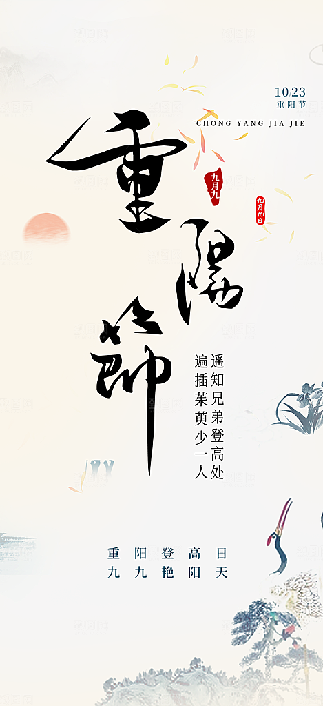 节日重阳节敬老爱老宣传活动海报