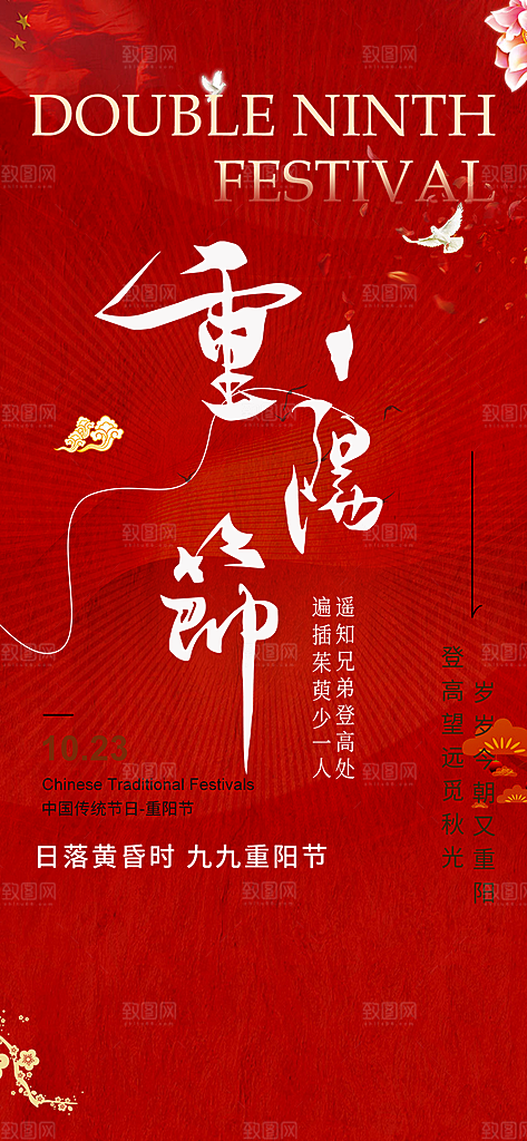 节日重阳节敬老爱老宣传活动海报
