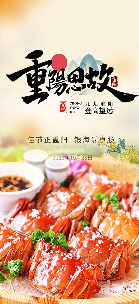 重阳节敬老爱老宣传活动海报