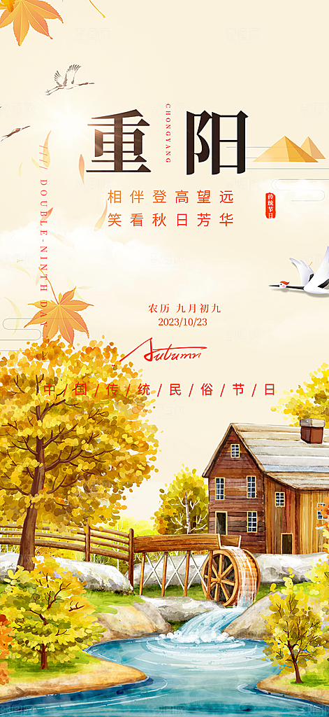 重阳节敬老爱老宣传活动海报