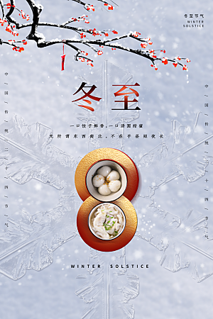 冬至节气简约大气海报