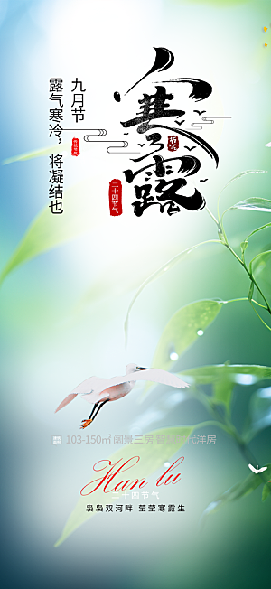 简约风传统寒露二十四节气海报