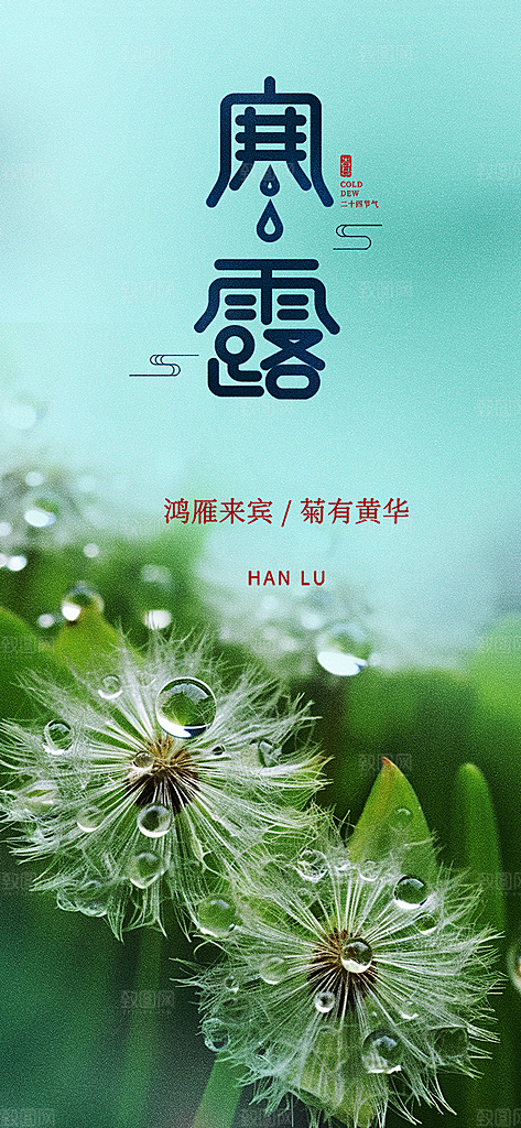 传统寒露二十四节气海报