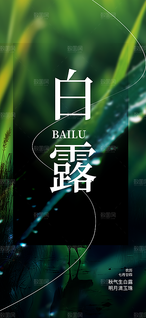 简约风传统白露二十四节气海报