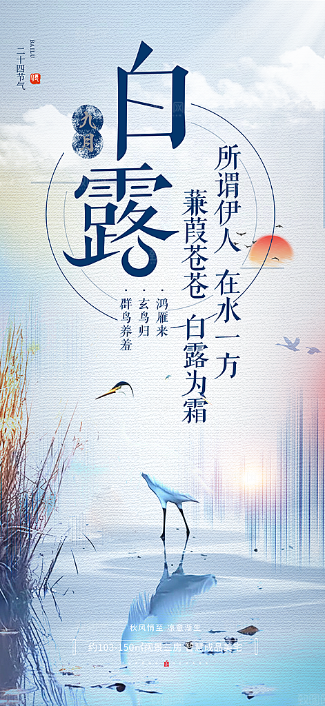 简约风传统白露二十四节气海报
