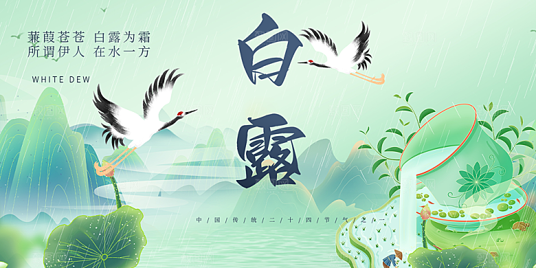 传统白露二十四节气展板