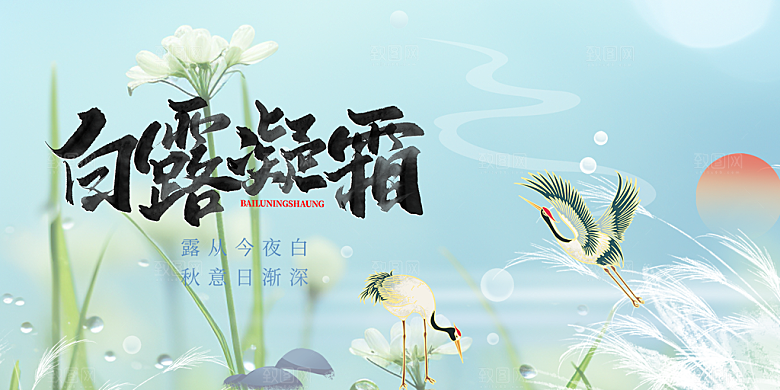 传统白露二十四节气展板