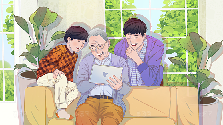 插画手绘父亲节节日素材模板
