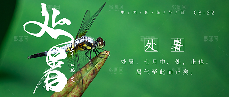二十四节气处暑微信公众号封面