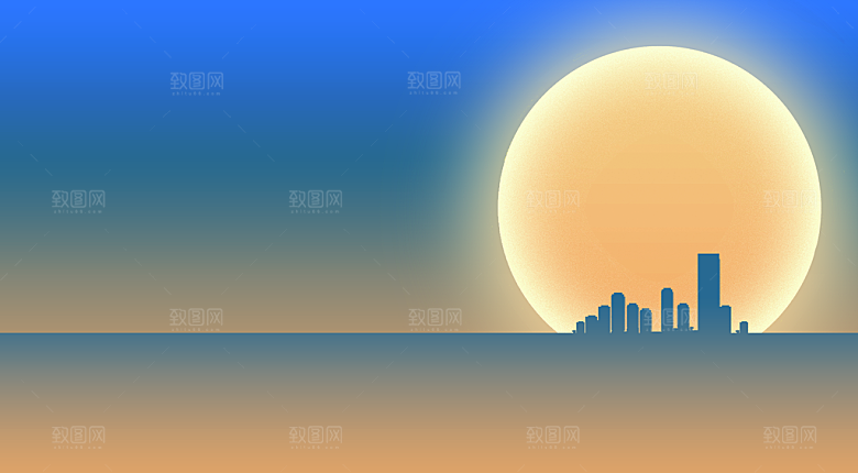 中秋节国庆节日宣传促销活动主视觉展板背景
