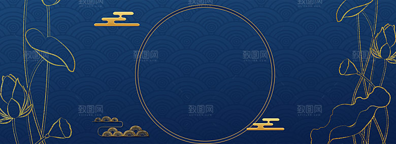 中秋节烫金黑金玉兔月亮素材