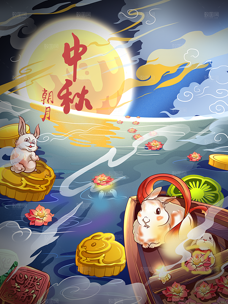 中秋节国潮中国风海报