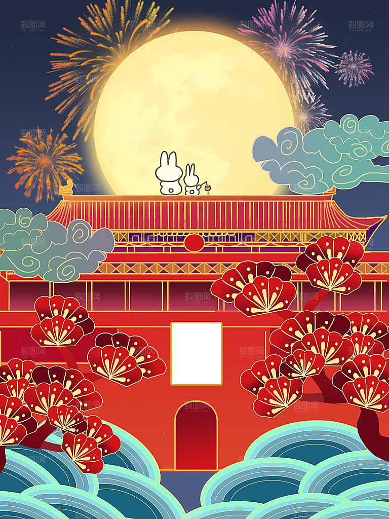 国潮风中国风中秋节海报