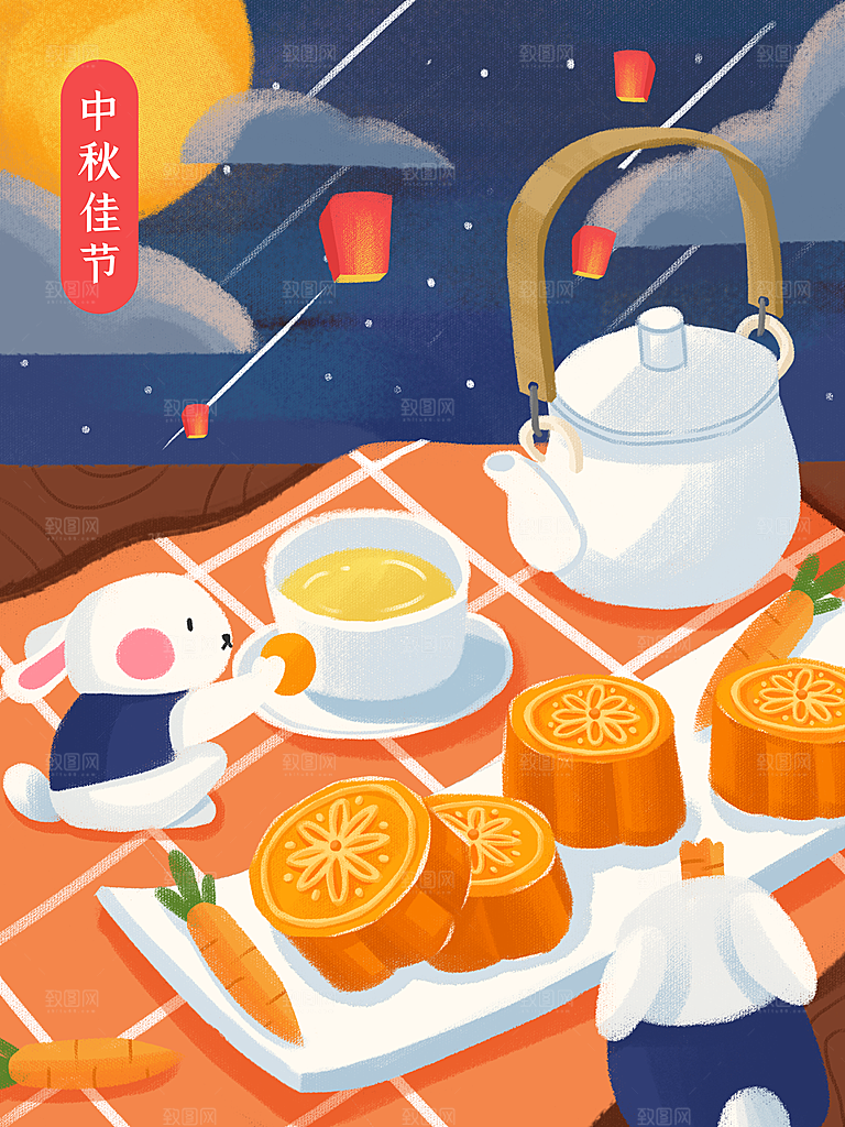 中秋节国潮风中国风海报