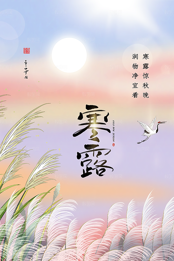 传统节气寒露海报模版