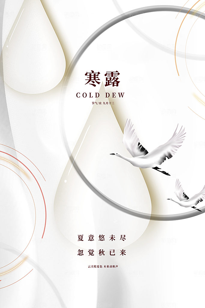 简约大气寒露节气海报