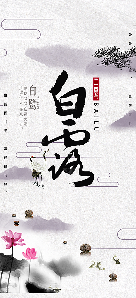 传统白露二十四节气海报
