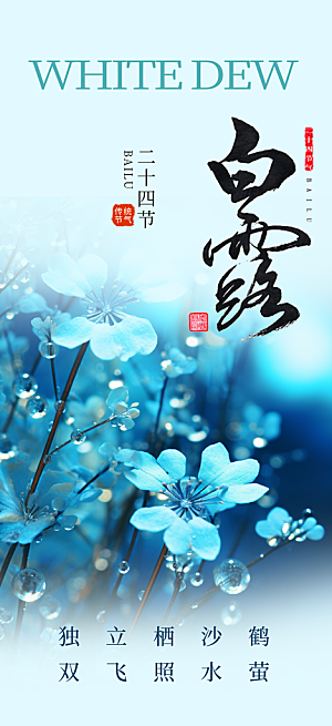 传统白露二十四节气海报