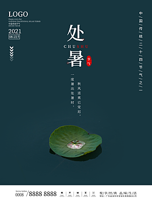 二十四节气传统节日处暑宣传海报