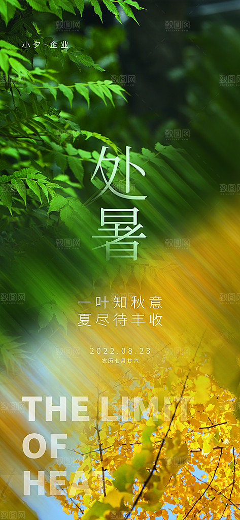 二十四节气传统节日处暑宣传海报