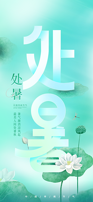 二十四节气传统节日处暑宣传海报