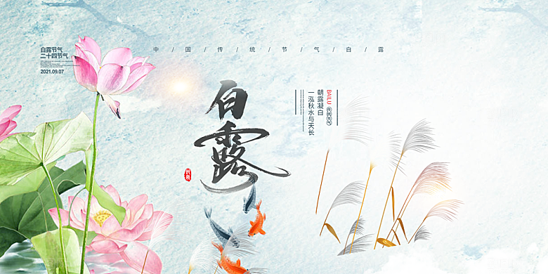传统白露二十四节气展板