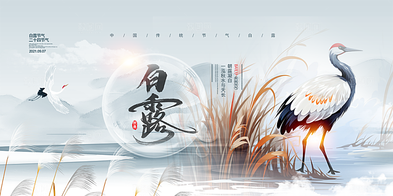 传统白露二十四节气展板