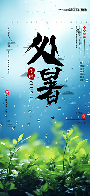 夏日夏天处暑二十四节气海报