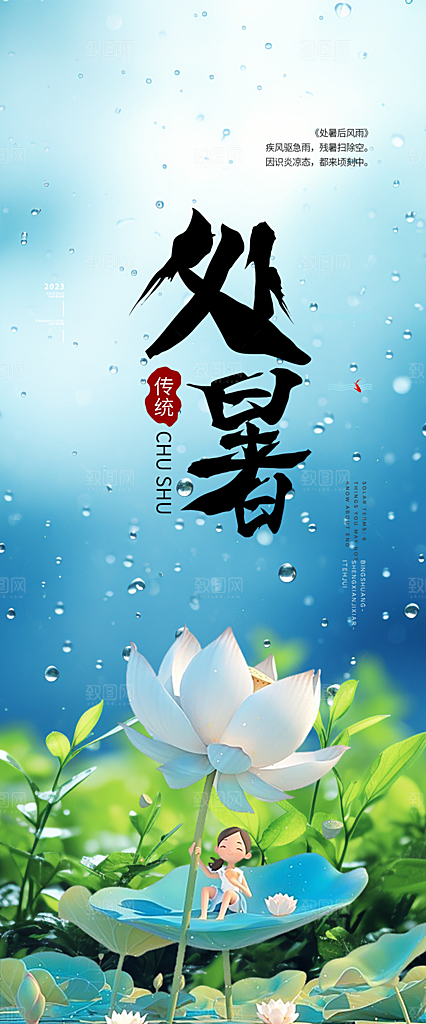 夏日夏天处暑二十四节气海报