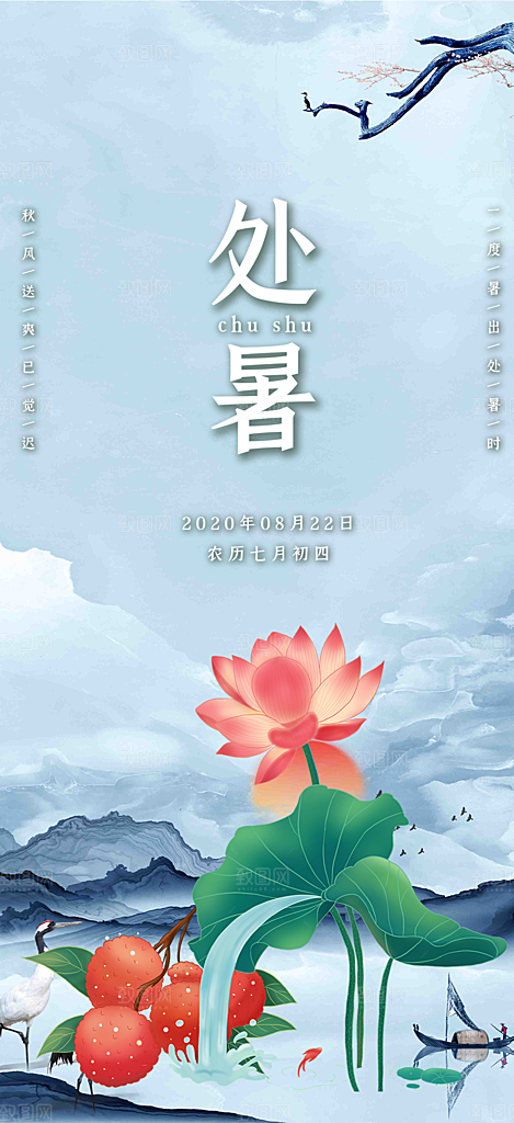 夏日夏天处暑二十四节气海报