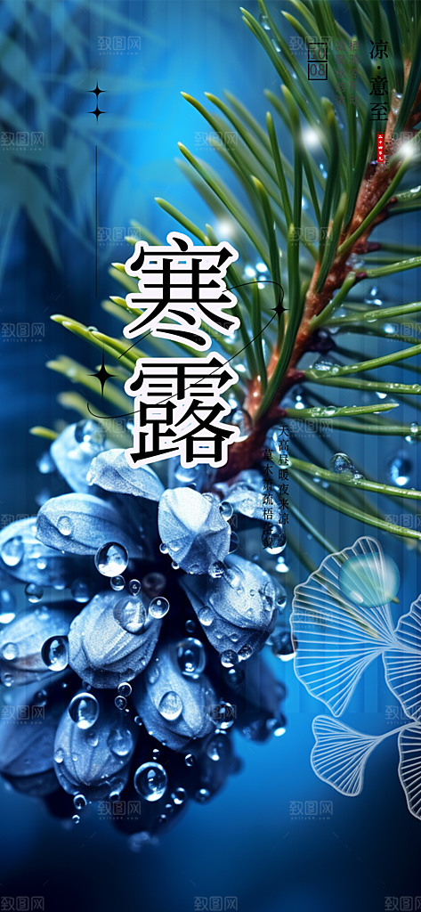 传统寒露二十四节气海报