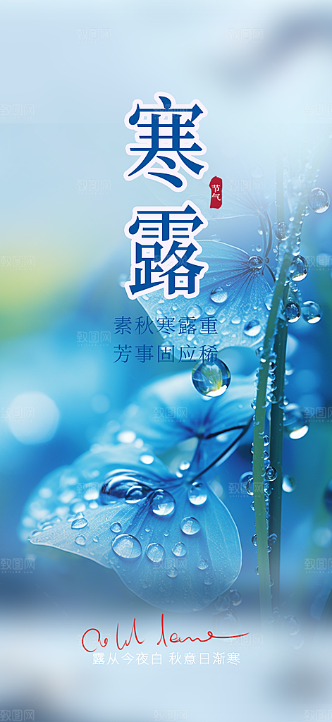 传统寒露二十四节气海报