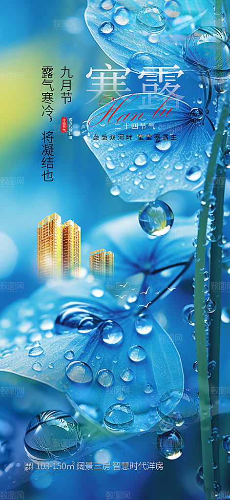 传统寒露节气海报