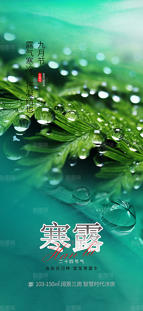 传统寒露节气海报