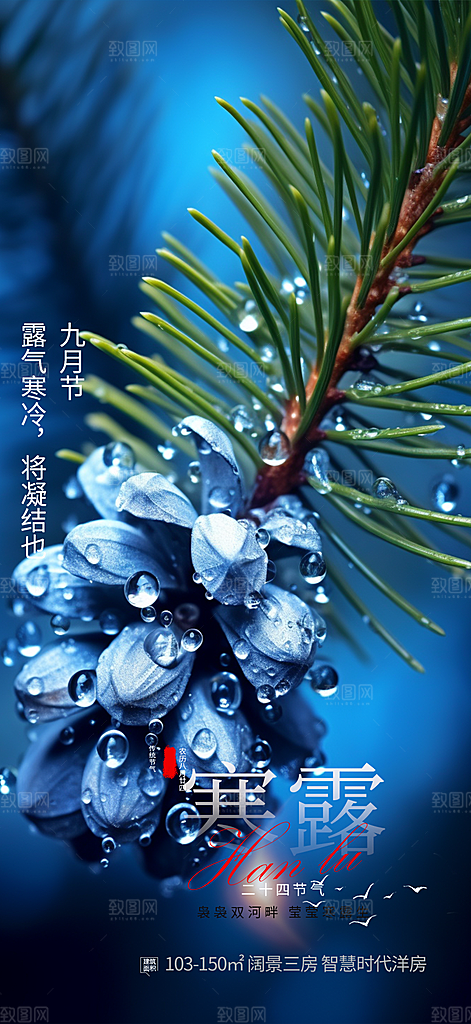 传统寒露节气海报