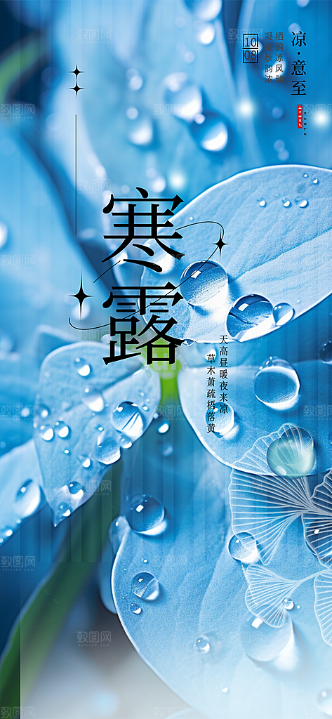 传统寒露二十四节气海报