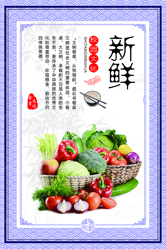 食堂文化宣传海报