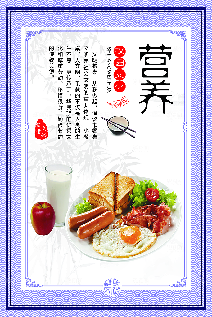 食堂文化宣传海报