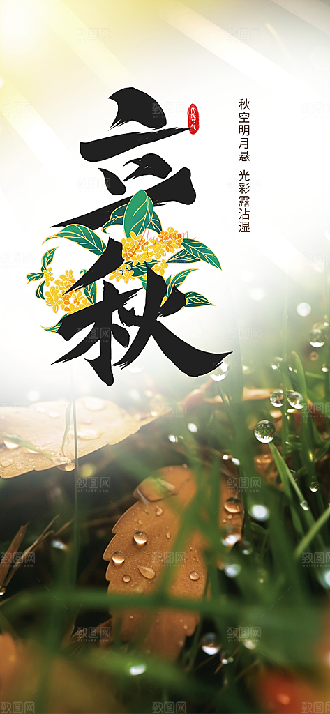秋天立秋节气海报