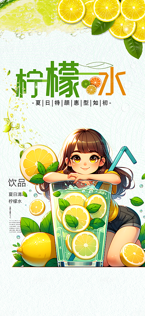 柠檬茶饮料促销活动海报