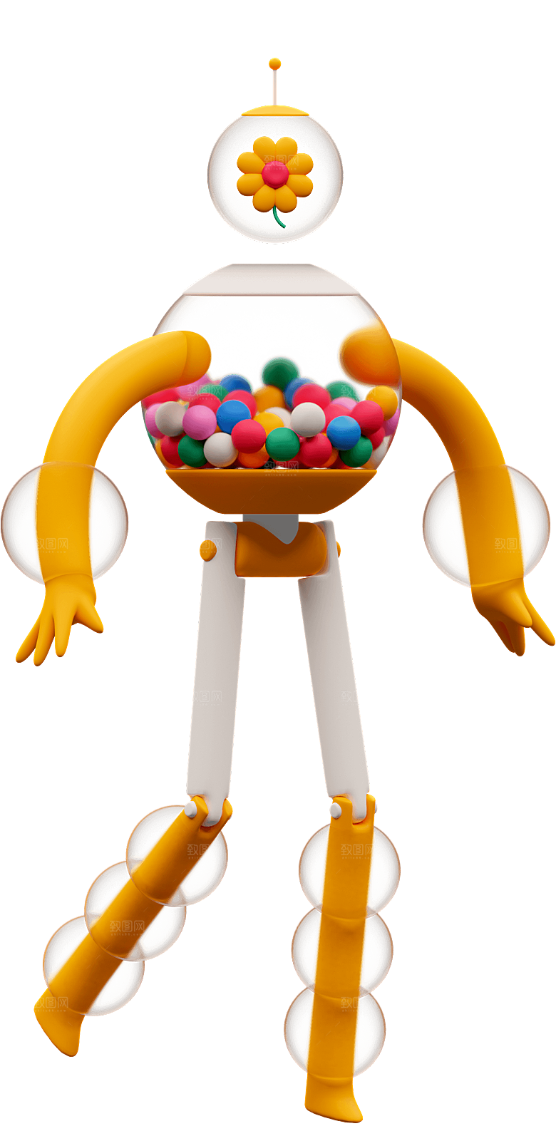 3D立体卡通人物趣味游戏免扣元素