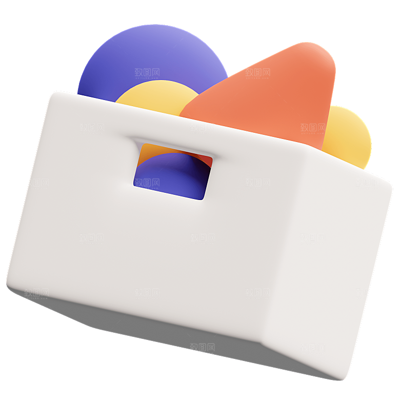 3D立体卡通几何图形趣味游戏免扣元素