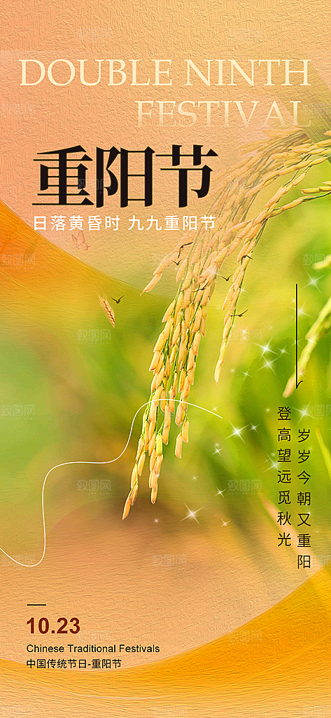 重阳节敬老爱老宣传活动海报