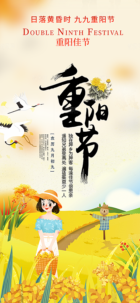 重阳节敬老爱老宣传活动海报