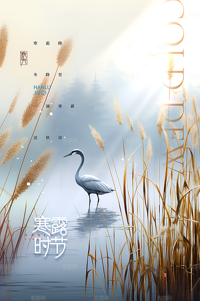 寒露节气宣传海报设计素材